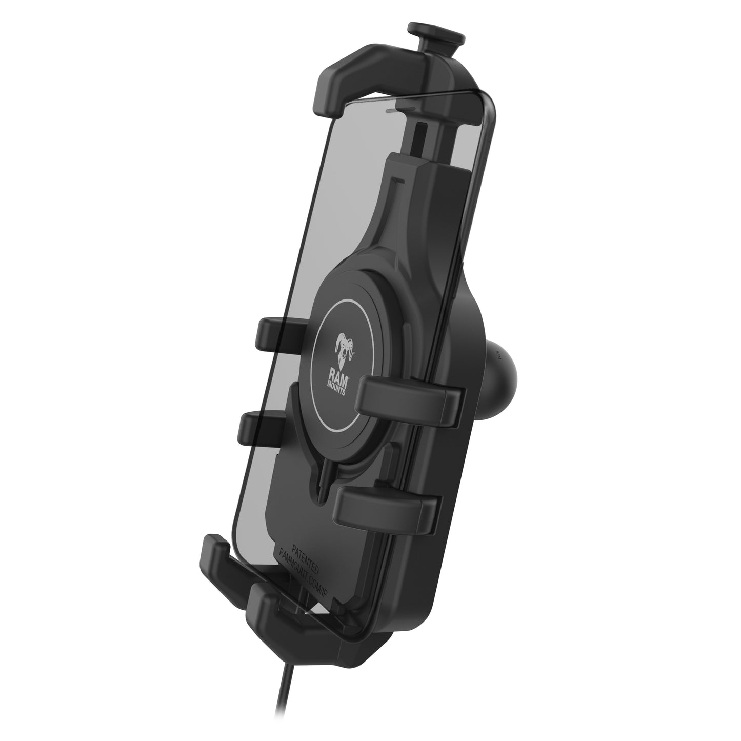 RAM Mounts Quick-Grip Pro phone holder with Qi2 wireless charger