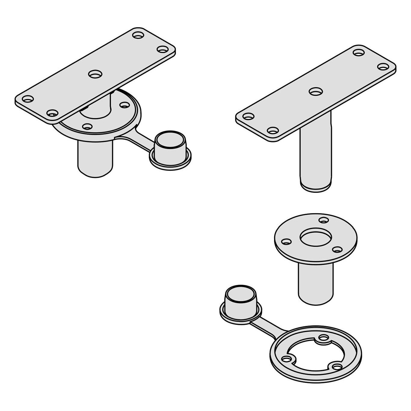 Magma T10-526 deck socket mount exploded view