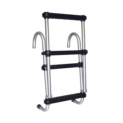 JIF Marine Removable Folding Pontoon Ladder – 4-Step Stainless