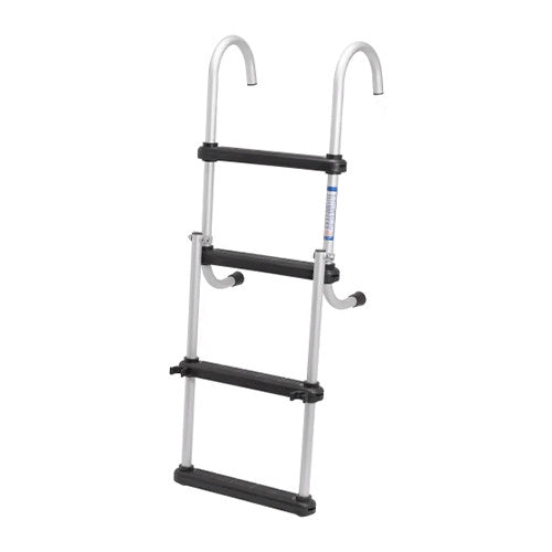JIF Marine Removable Folding Pontoon Ladder – 4-Step Stainless