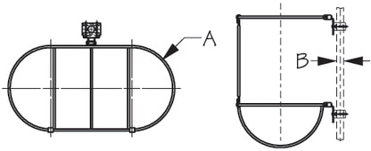 Sea-Dog 327357-1 dimensioned line drawing showing the 7-1/2 inch A dimension and the 7/8 to 1 inch rail clamp