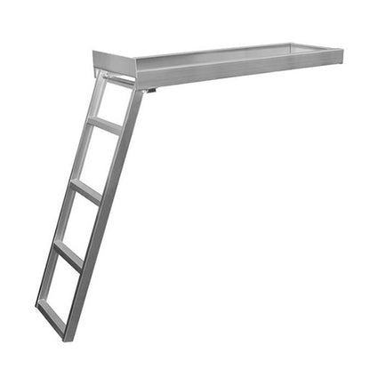 JIF Marine 4 Step Under Deck Pontoon Ladder Flat Front