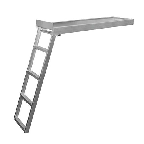 JIF Marine 4 Step Under Deck Pontoon Ladder Flat Front