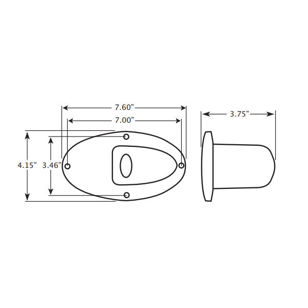 Innovative Lighting 580-0200-7 docking light dimensional drawing