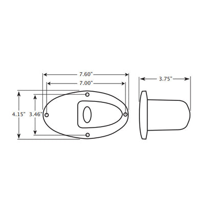 Innovative Lighting 580-0200-7 docking light dimensional drawing