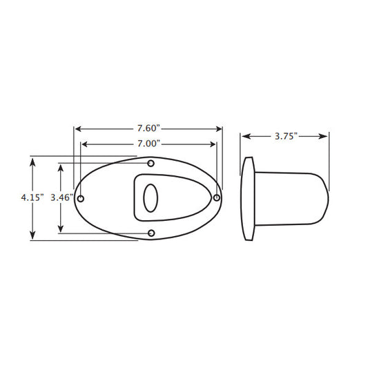 Innovative Lighting 580-0200-7 docking light dimensional drawing