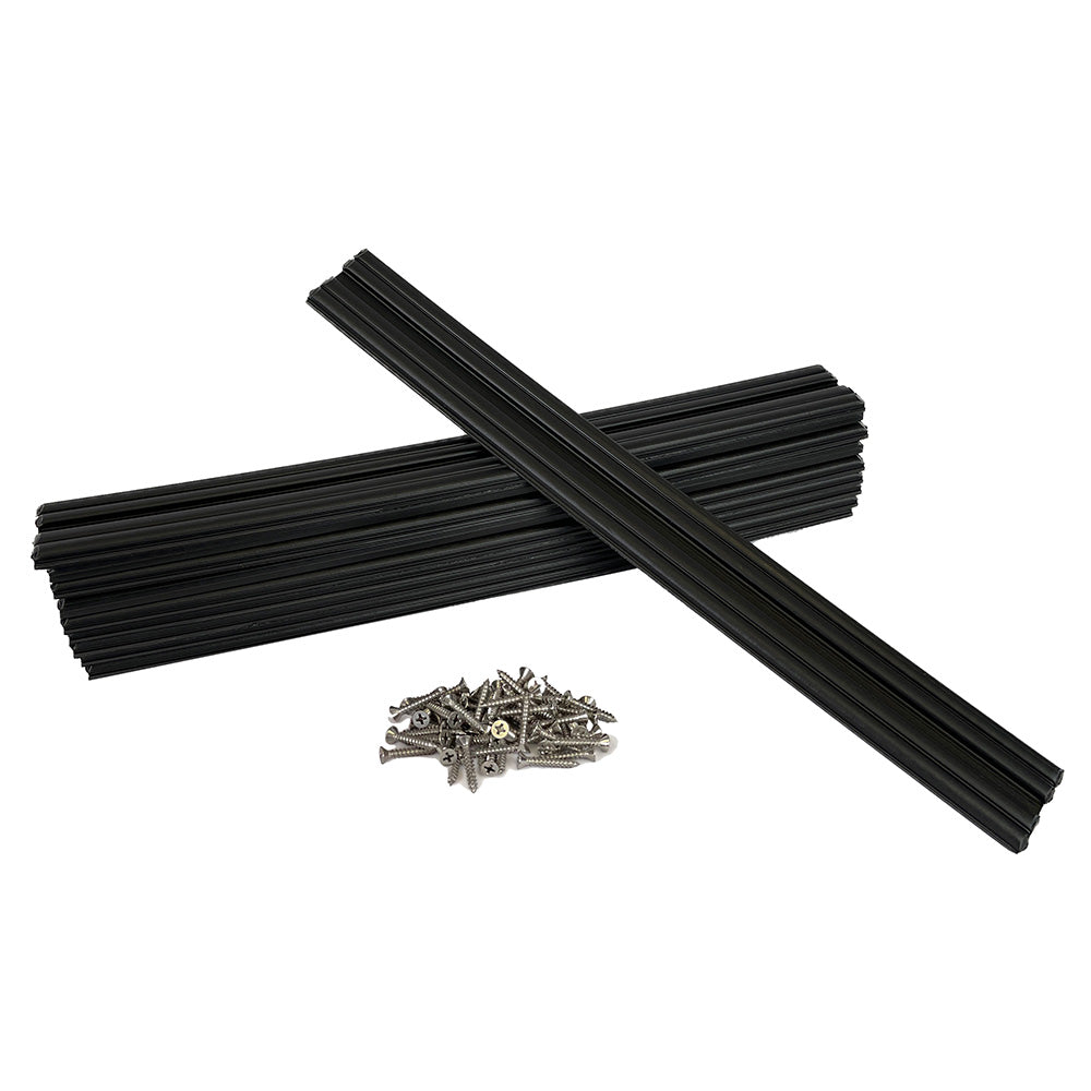 Caliber Marine Slides black 1.5 inch by 15 inch boat trailer bunk slides 10 pack