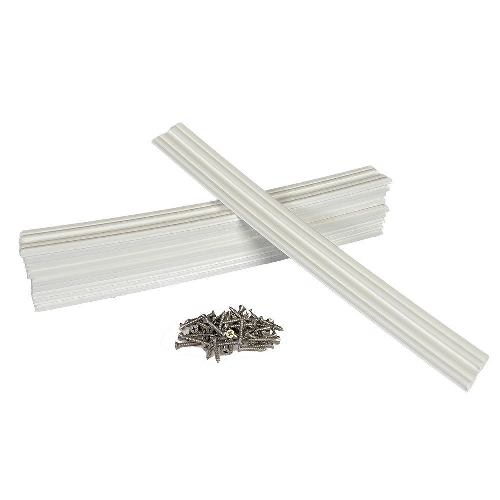 Caliber Marine Slides white 1.5 inch by 15 inch boat trailer bunk slides 10 pack