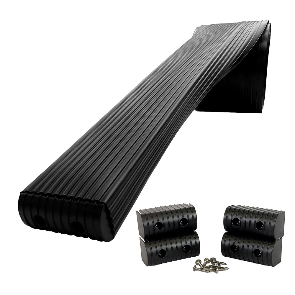 Caliber BunkWrap Kit black 16 ft roll for 2 inch by 4 inch trailer bunks with four end caps and stainless steel screws