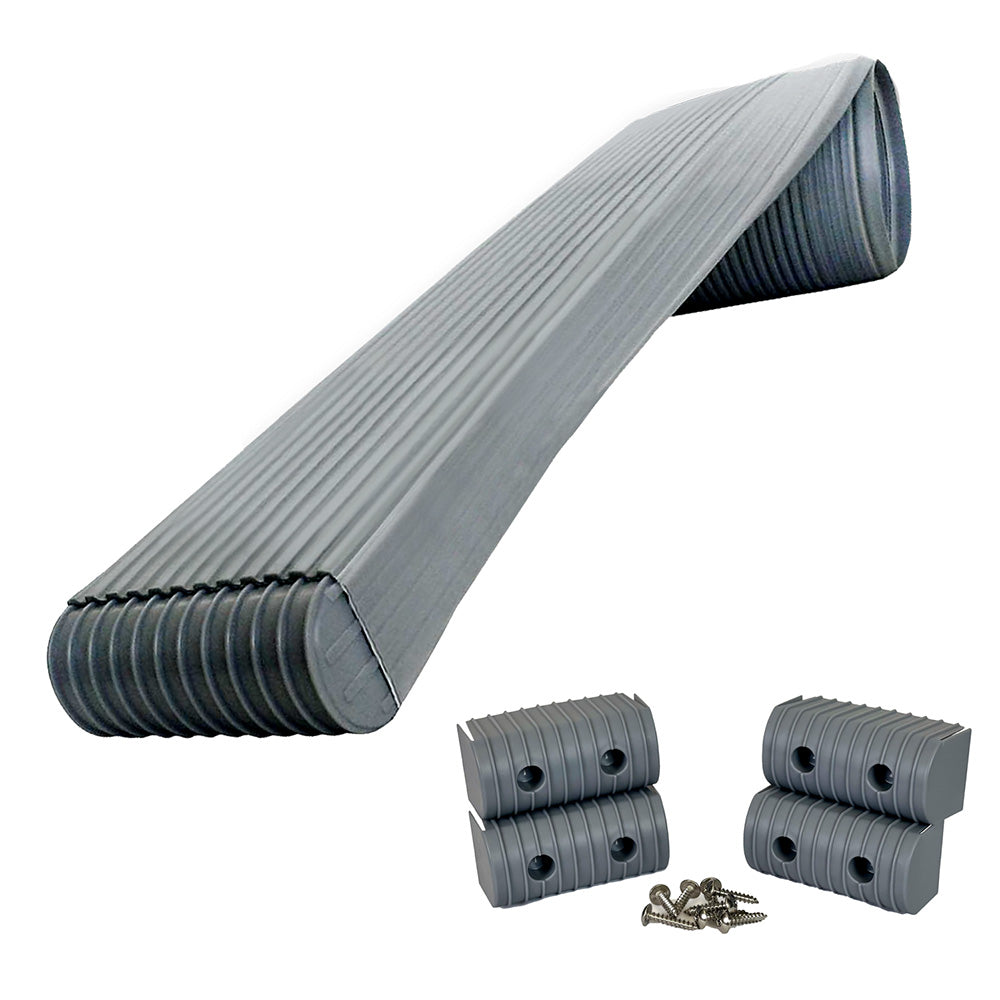 Caliber BunkWrap Kit grey 16 ft roll for 2 inch by 4 inch trailer bunks with four end caps and stainless steel screws