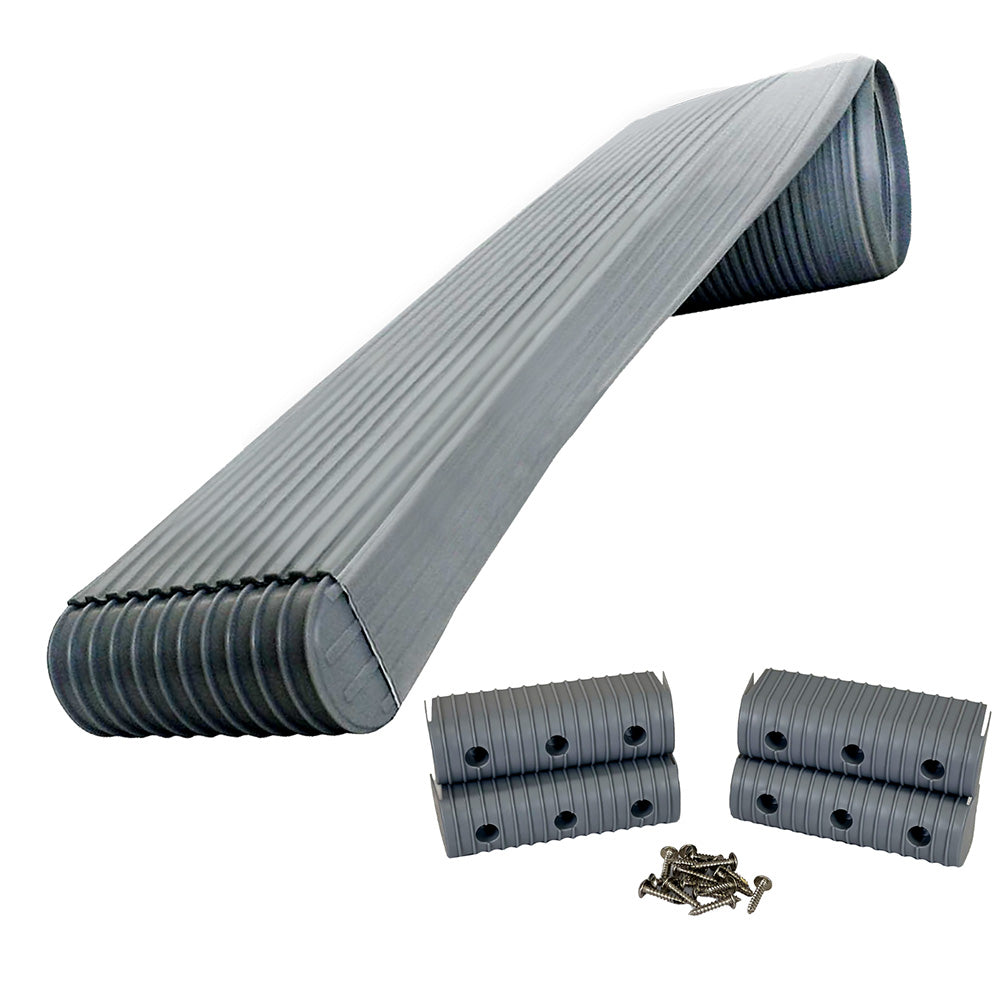 Caliber BunkWrap Kit grey 16 ft roll for 2 inch by 6 inch trailer bunks with four end caps and stainless steel screws