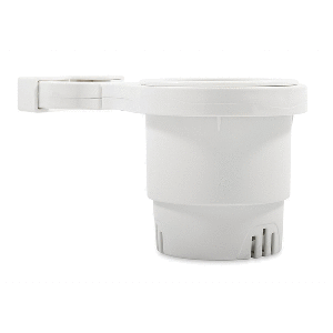 Camco Clamp-On Rail Mounted Cup Holder - Large - Grey or White