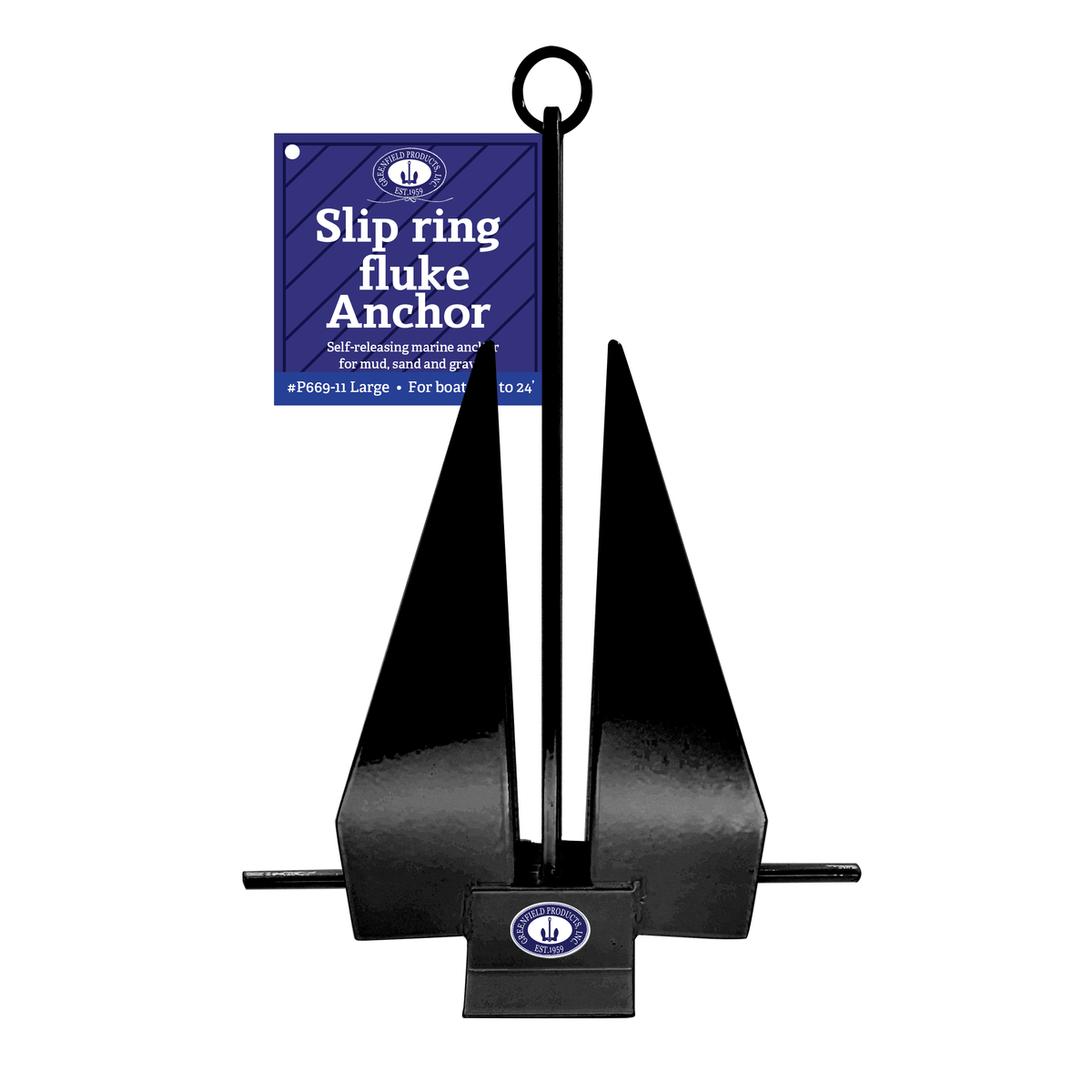 Greenfield Slip Ring Anchor 11 lb – Black