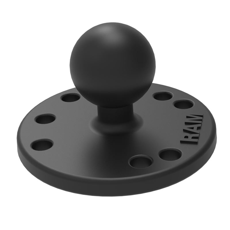 RAM 2.5 inch round ball plate with AMPS pattern, included in the kit