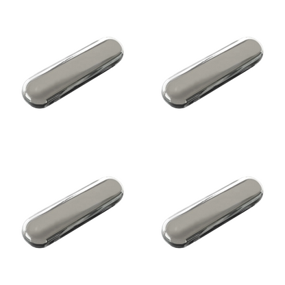 Four Shadow-Caster SCM-CL-RGB-SS courtesy lights with polished stainless steel covers, the complete 4-pack