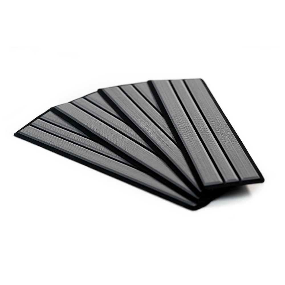 SeaDek faux teak step kit Storm Grey/Black