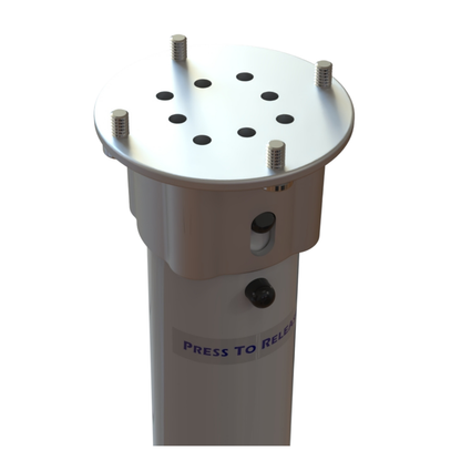 Magma T10-185 pedestal mount top view showing double locking mechanism
