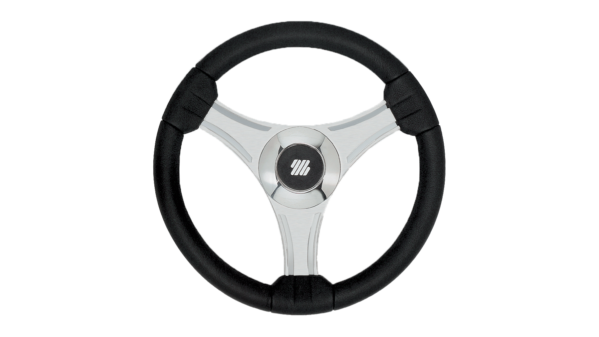 Uflex Tavolara 13.8" Steering Wheel - Black Polyurethane w/Silver Spokes