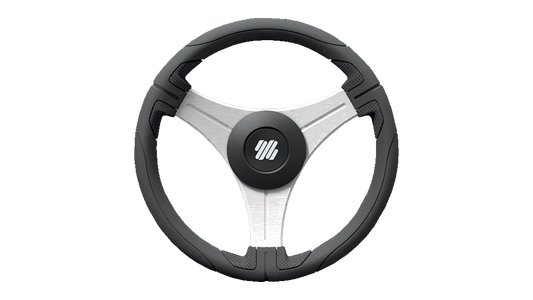 Uflex Ustica 13" Steering Wheel - Black Polyurethane w/Silver Spokes