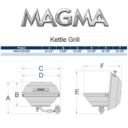 Magma kettle grill size chart
