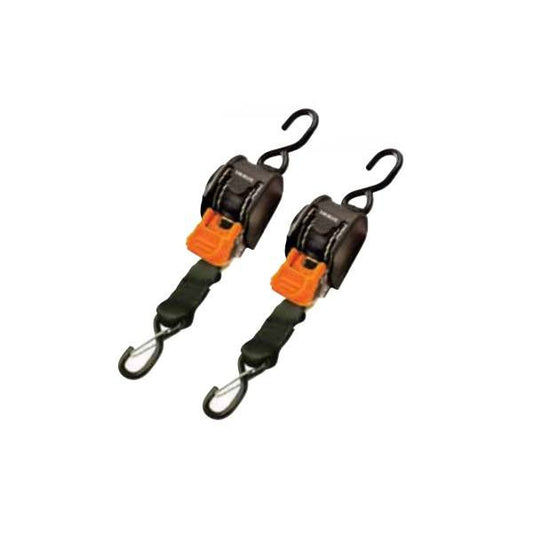 CargoBuckle Mini G3 Retractable Ratchet Tie-Down with S-Hooks – Pair