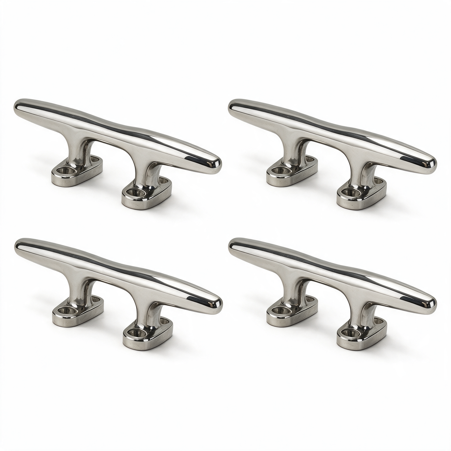 Four Gen3 Marine 10 inch hollow base 316 stainless boat cleats - 4-pack