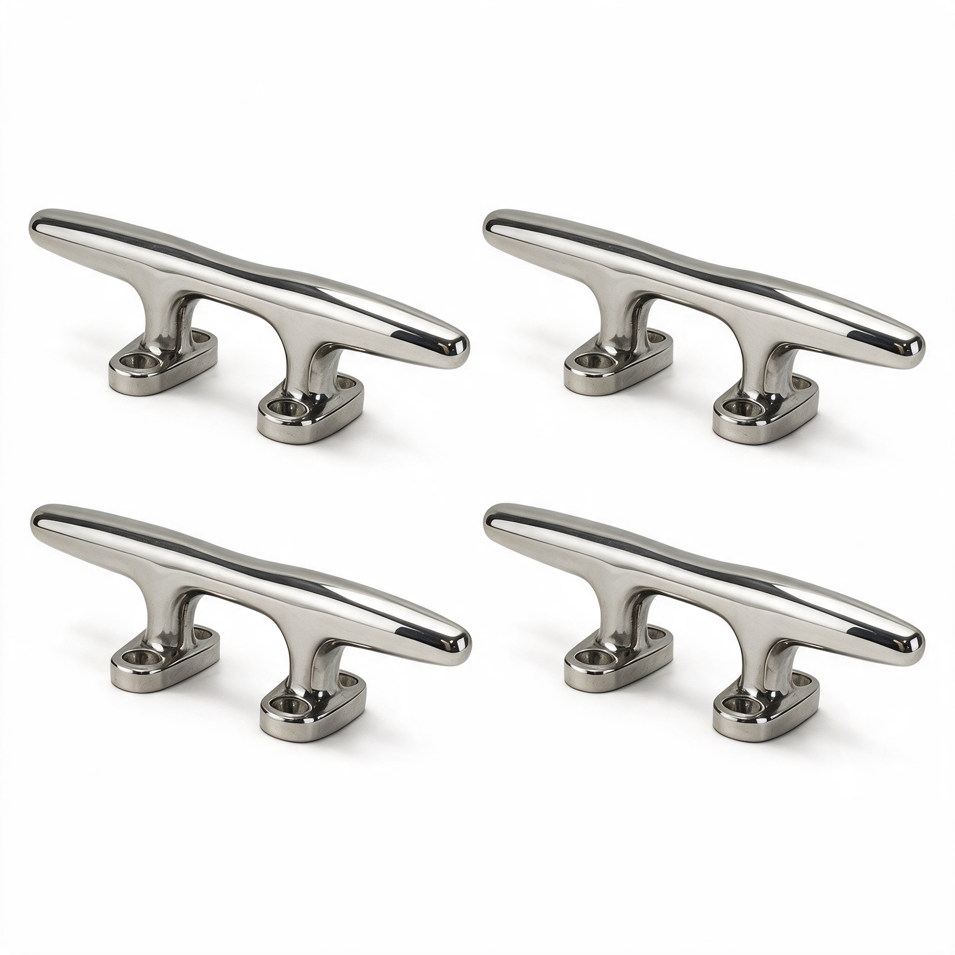 Four Gen3 Marine 10 inch hollow base 316 stainless boat cleats - 4-pack