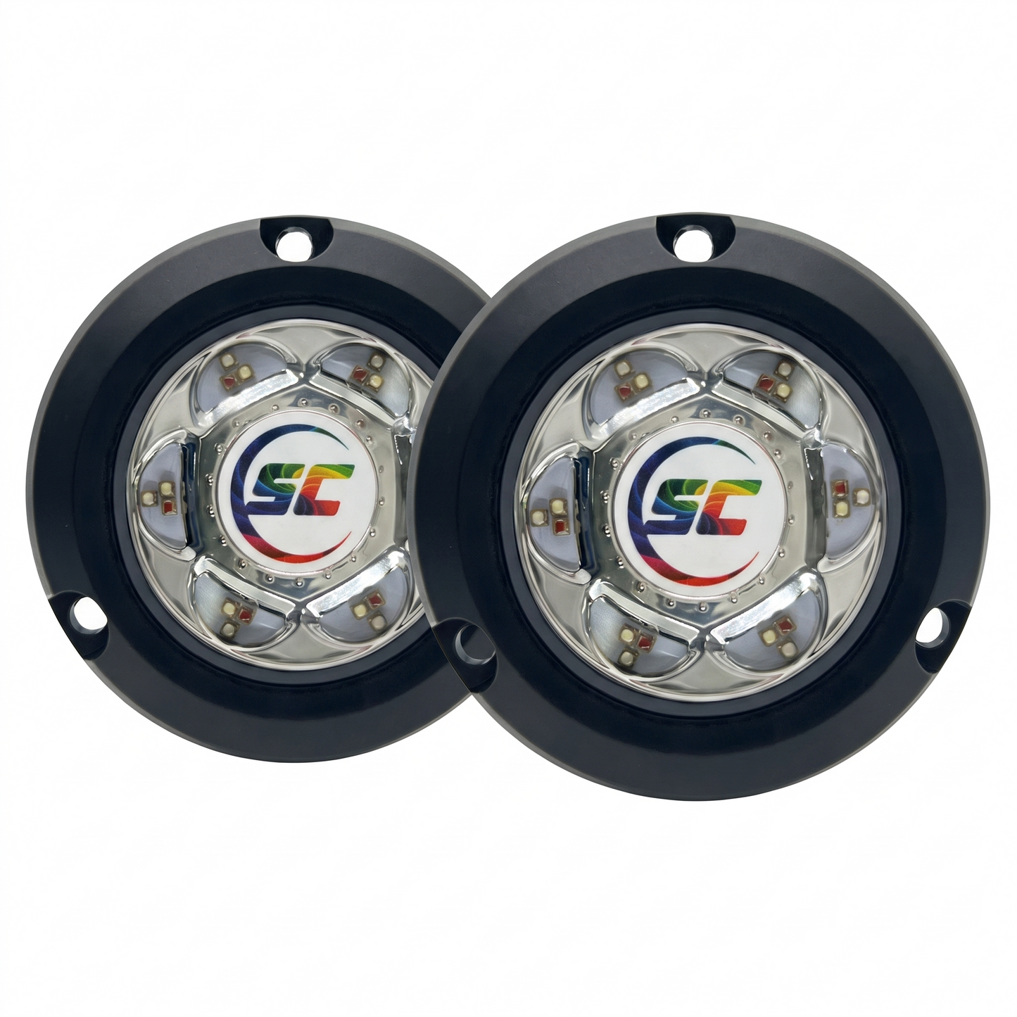 Two Shadow-Caster SC2 full-color surface mount underwater boat lights - 2-pack for port and starboard
