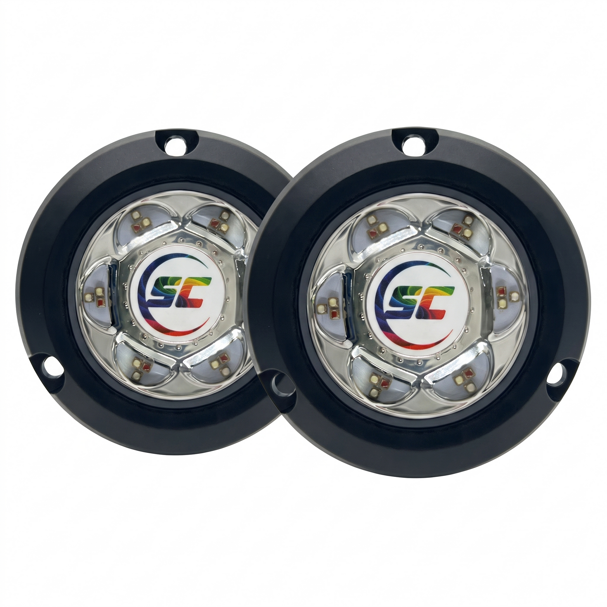 Two Shadow-Caster SC2 full-color surface mount underwater boat lights - 2-pack for port and starboard