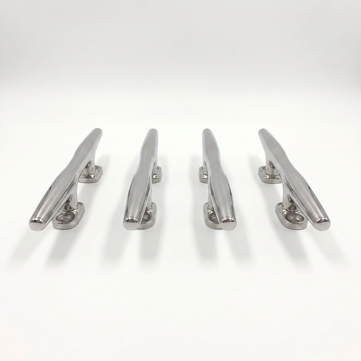 Four Gen3 Marine 10 inch hollow base 316 stainless steel boat cleats - 4-pack