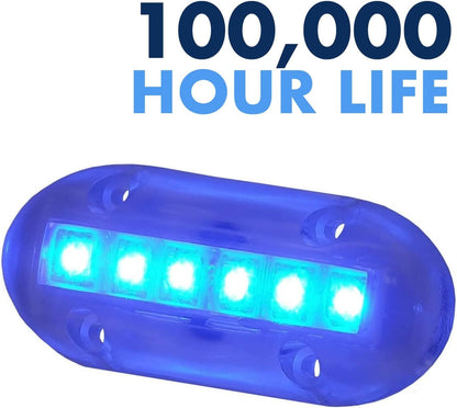 T-H Marine LED Underwater Boat Light 1.5" x 3.5" – White, Green or Blue