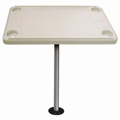 JIF Marine rectangular table kit with recessed flush mount, ivory
