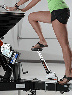 Megaware FlexStep Pro used to step up into a boat on the trailer