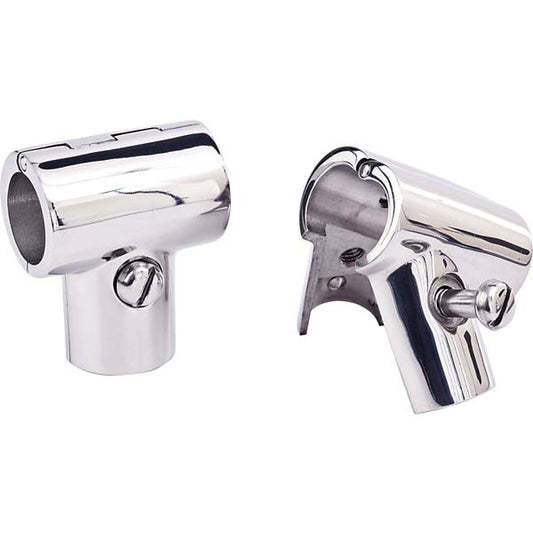 Sea-Dog 90 degree hinged stainless steel rail tee