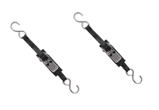 BoatBuckle Stainless Steel Ratchet Transom Tie-Down 1" x 3.5' – Pair