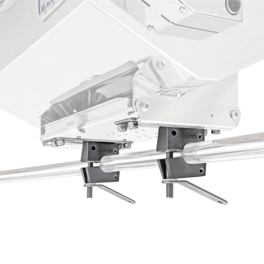 Magma dual horizontal round rail mount for rectangular grills, T10-585