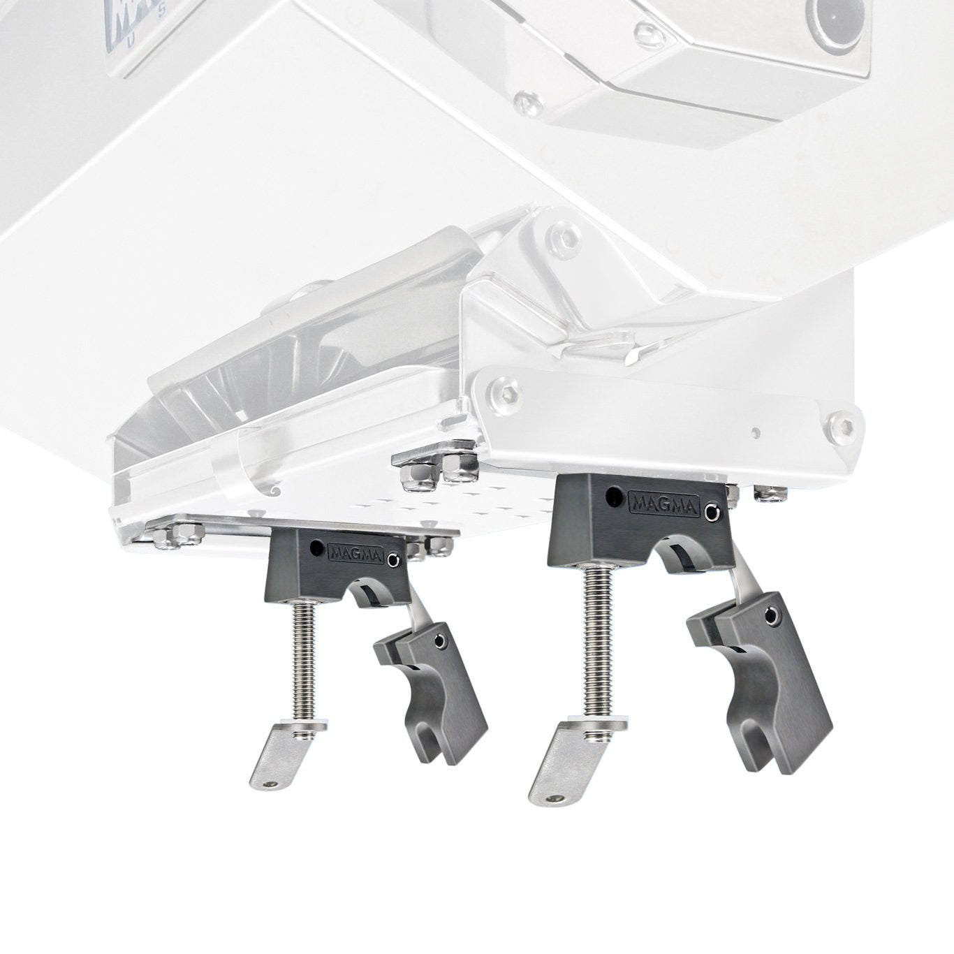 Magma dual horizontal rail mount with clamps open
